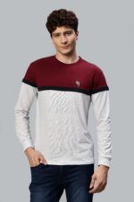 FS008 || Maroon  || Full Sleeve Round Neck T-Shirt