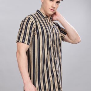 PR3 Shirts 006 – Yellow Stripes || Half Sleeve Shirt