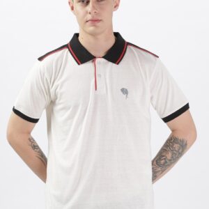 PR36 || Fancy White || 100% Cotton Polo T-Shirt