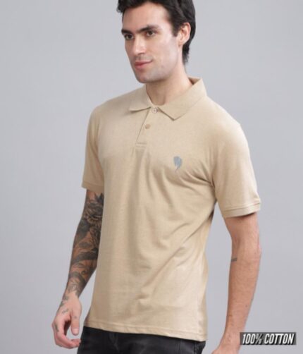 PR23 || Biscuit || 100% Cotton Polo T-Shirt