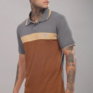 PR33 || Mustard Grey || 100% Cotton Polo T-Shirt