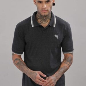 PR35 || Charcoal || 100% Cotton Polo T-Shirt