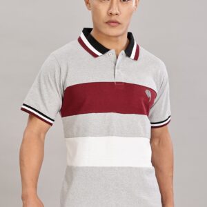 PR40 || grey melange cut & sew || 100% Cotton T-Shirt