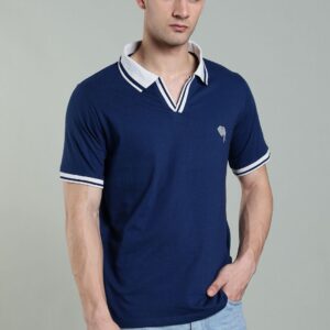 PR3 SS 007 || Navy|| 100% Cotton Polo T-Shirt