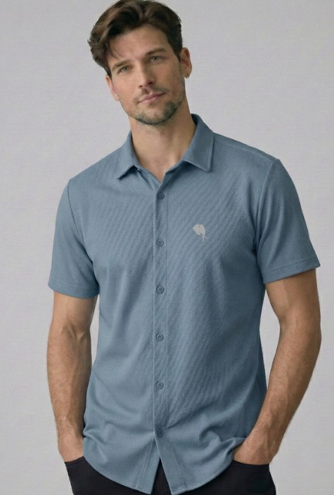 TS001||Ice Blue|| Half Sleeve Shirt