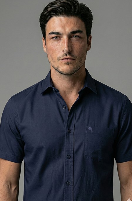 LS 004||NAVY|| Half Sleeve Shirt