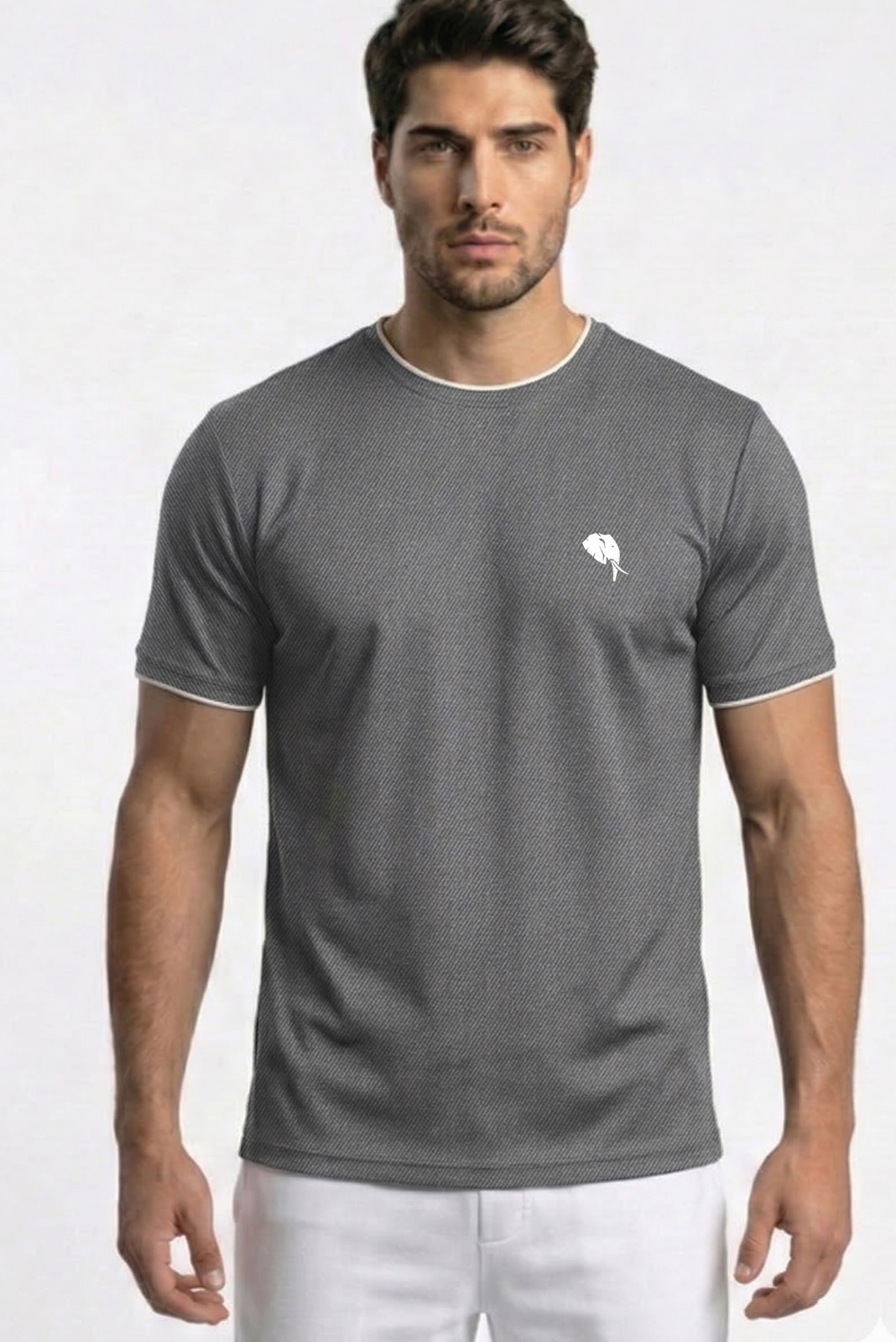 RHSO2B ||LITE GREY|| Round Neck Half Sleeve