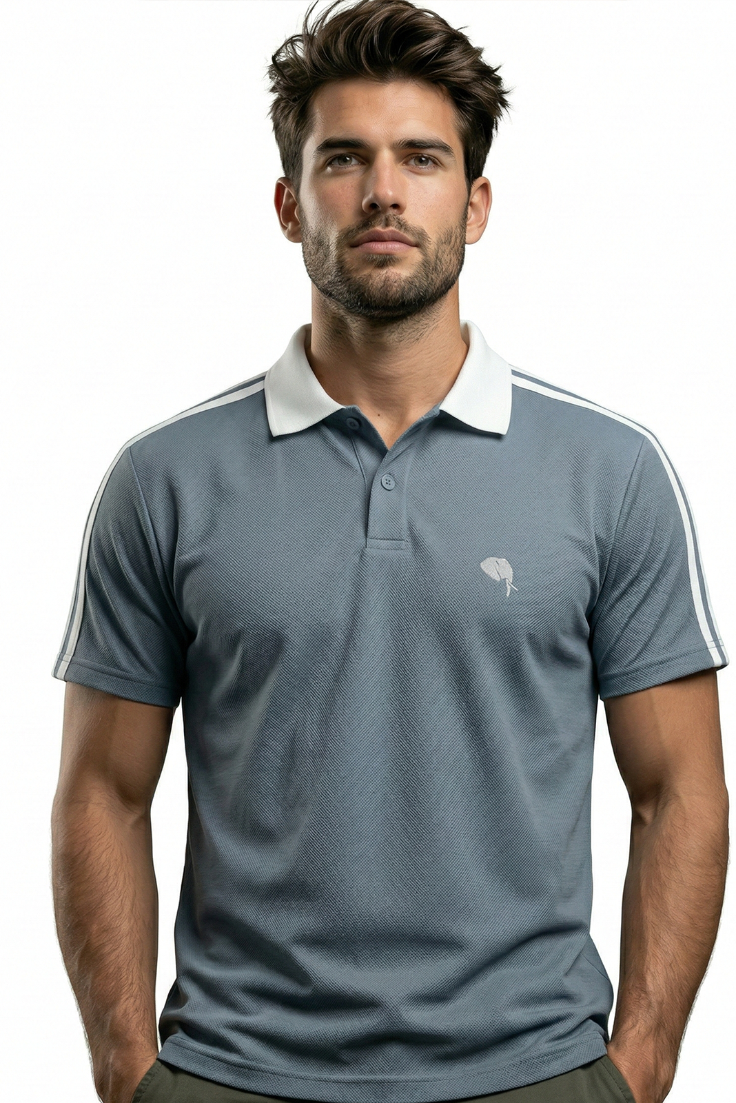PR3 SS 007A || BLUE|| 100% Cotton Polo T-Shirt