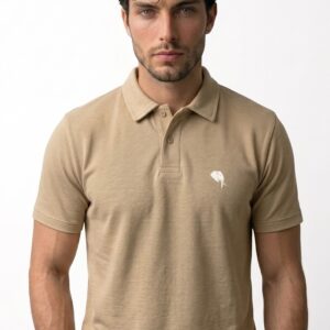 PR3 SS 008 C || BISCUIT|| 100% Cotton Polo T-Shirt