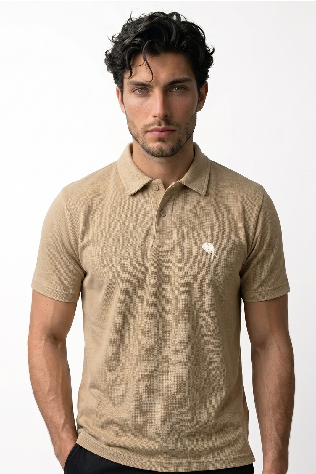 PR3 SS 008 C || BISCUIT|| 100% Cotton Polo T-Shirt