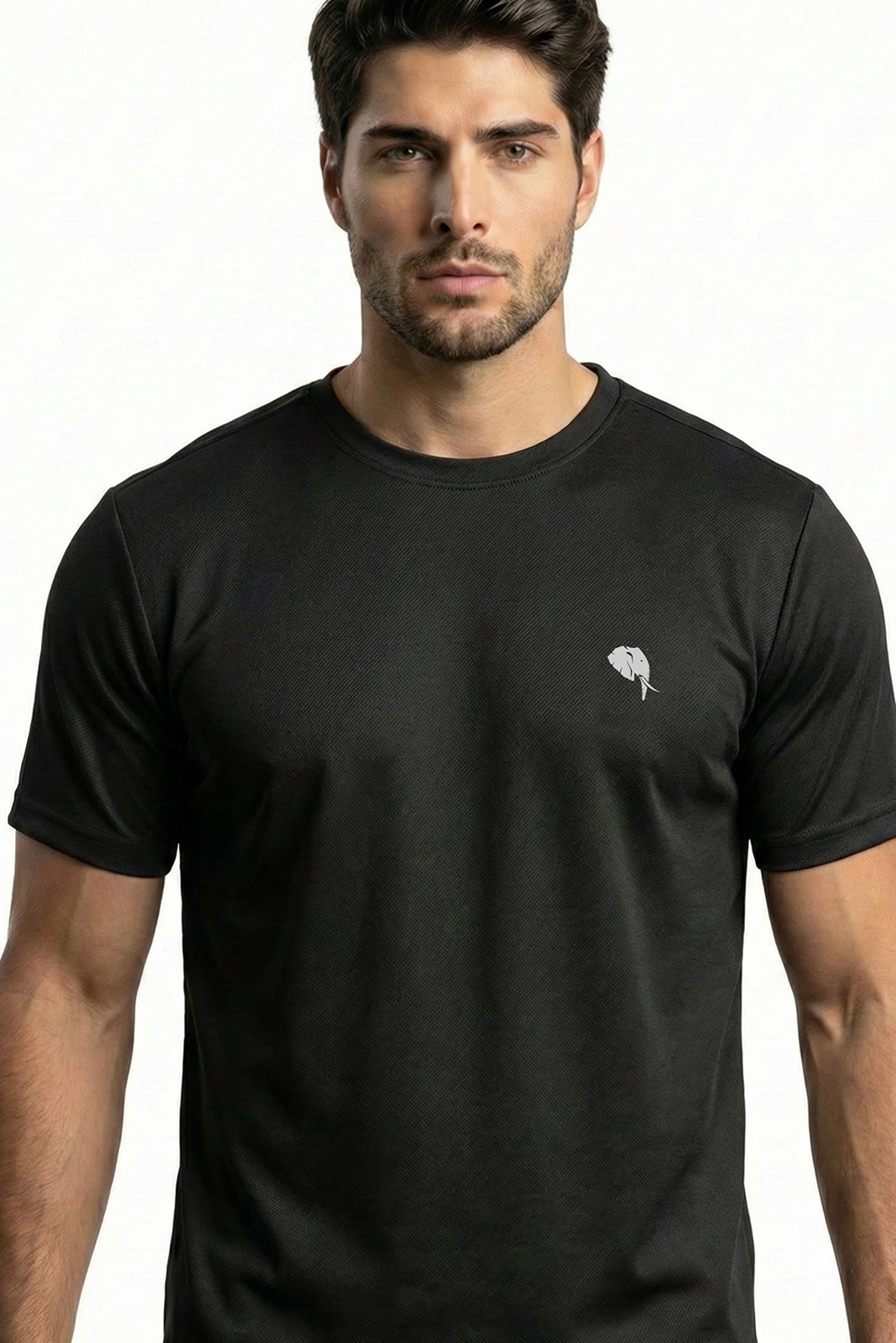 RHSO03||BLACK|| Round Neck Half Sleeve
