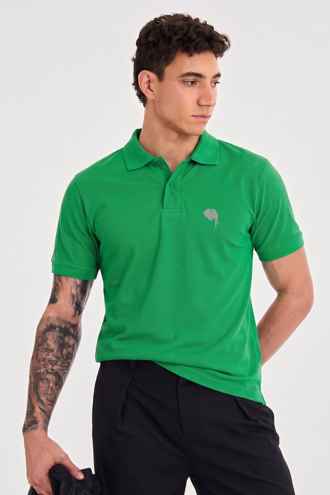 PR3 SS 008 B || GREEN|| 100% Cotton Polo T-Shirt