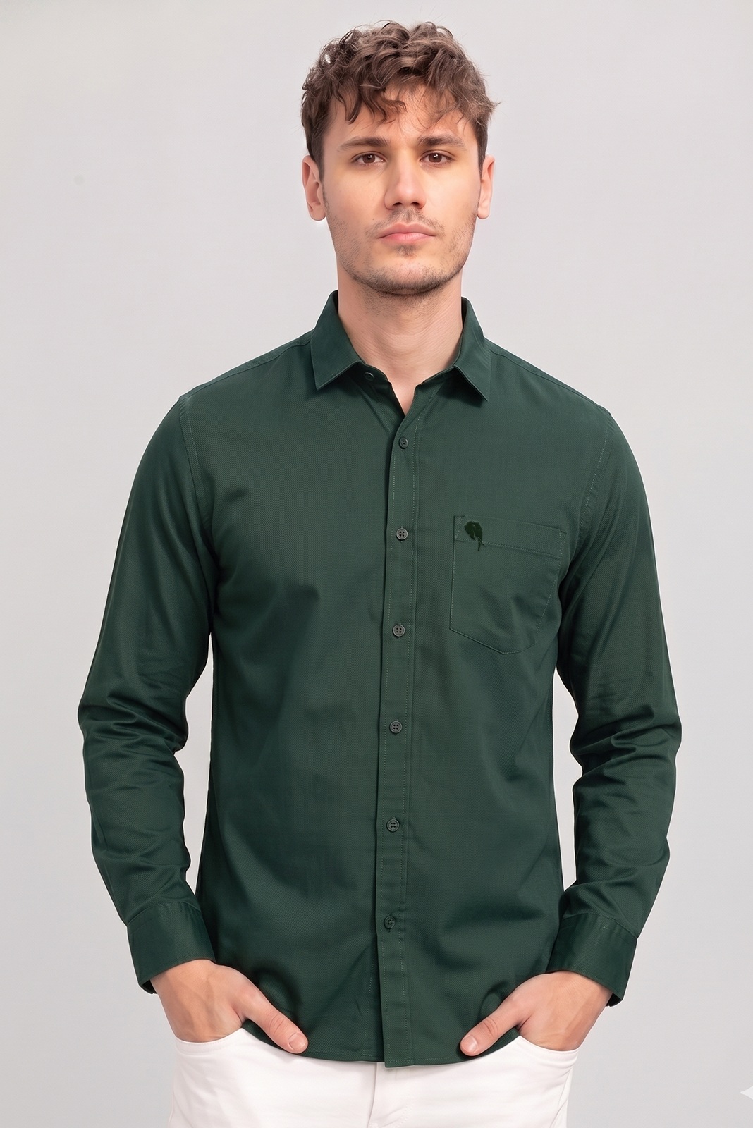 LS005 ||OLIVE|| Full Sleeve Shirt