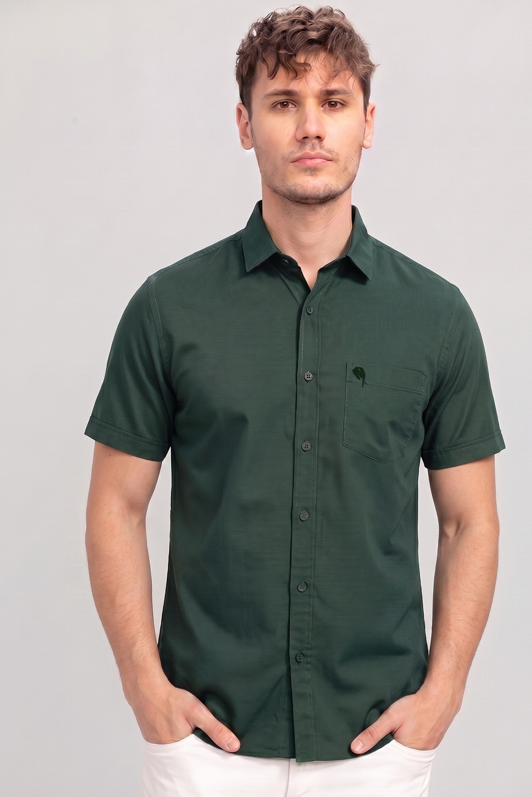 LS 005||OLIVE|| Half Sleeve Shirt